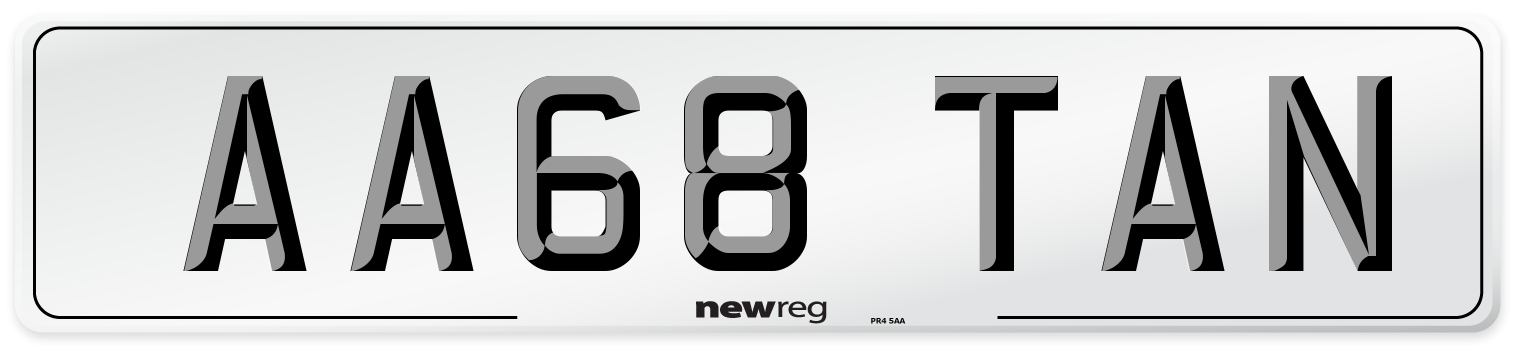 AA68 TAN Number Plate from New Reg